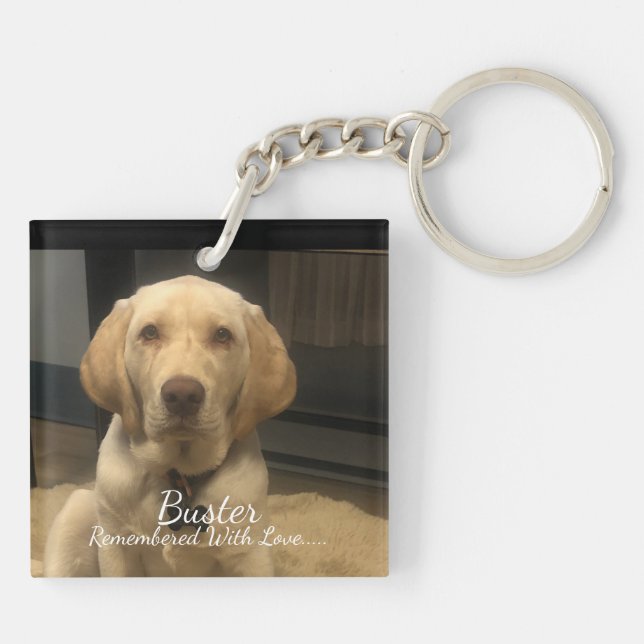Photo PET ''Remembered '' PERSONALIZED Keychain (Back)