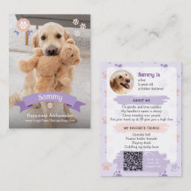 Photo Pet Trading Card, QR Code Therapy Dog