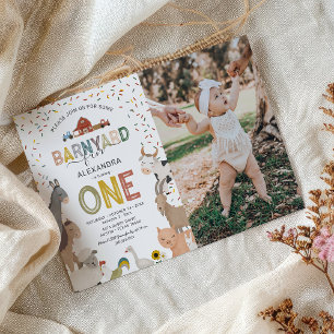 Photo Petting Zoo 1st Birthday Invitation