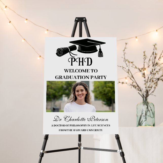  Photo PHD Doctoral Graduation Party Welcome Sign (In Situ (Stand))