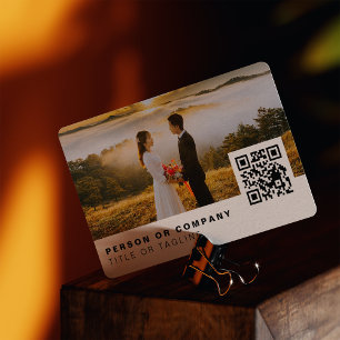 Photo Photography Stylish Photographer QR Code Business Card
