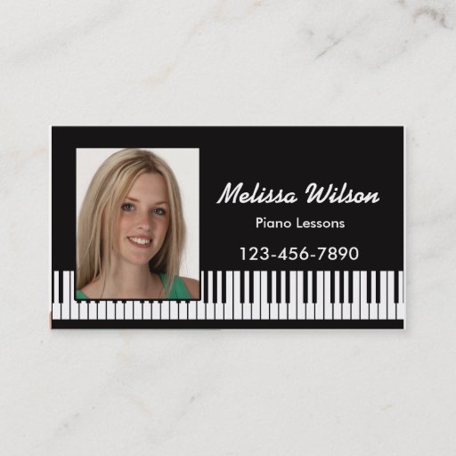 Customizable Photo Piano Business Card