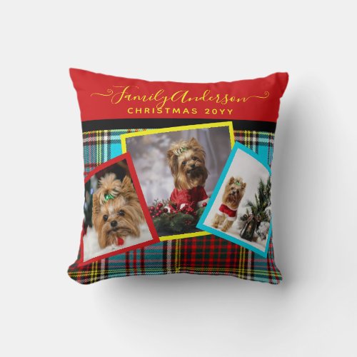 PHOTO PILLOW _ Anderson Tartan Christmas Red Blue 