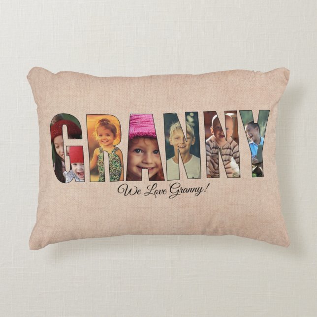 Photo Pillow GRANNY, Add Images, Message on back   (Front)