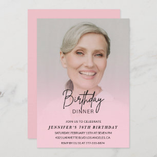 Photo Pink 78th birthday invitations Dinner