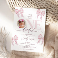 Photo Pink Bow Little Miss Onederful 1st Birthday 