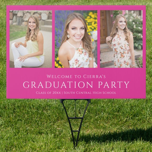 Photo Pink Graduation Party Welcome Sign (Insitu)