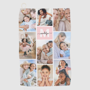 Photo Pink Monogram Golf Towel