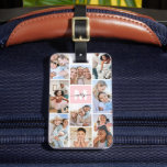 Photo Pink Monogram Luggage Tag<br><div class="desc">Personalized 9-Photo Collage Luggage Tag with Monogram. This custom luggage tag showcases a clean collage of 9 favorite photos, with a personalized monogram in the center over a blush pink background for a soft, stylish touch. Perfect for capturing special memories with family, friends, or pets—whether from travel adventures or everyday...</div>