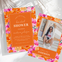 Photo Pink & Orange Vibrant Garden Bridal Shower