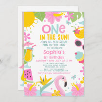 Photo Pink Pool One In The Sun 1st Birthday Invitation
