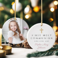 Photo Pink Religious Cross Girl First Communion