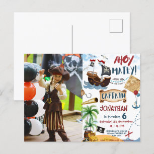 Photo Pirate Birthday Party  Postcard