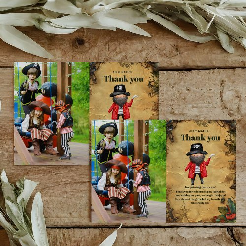 Photo Pirate Themed Birthday Party Thank You Card