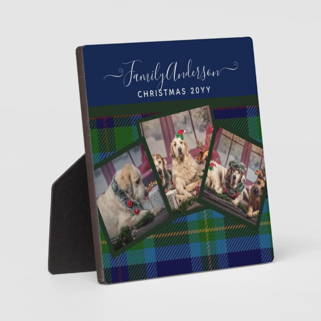 PHOTO PLAQUE - Miller TARTAN Blue Christmas Gift (Front)