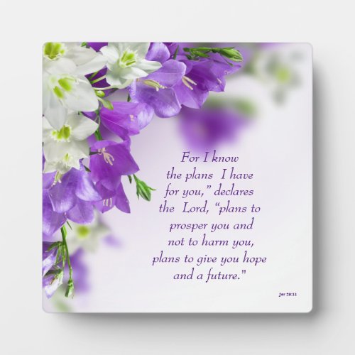 Photo Plaque__Purple Flowers_Vert Jer 2911 Plaque
