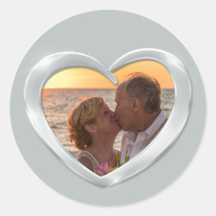 Photo platinum anniversary heart sticker