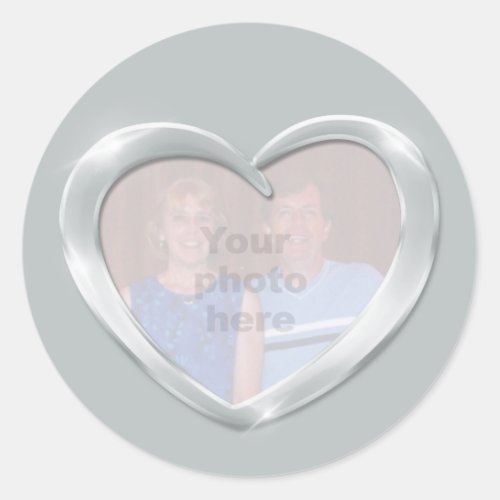 Photo platinum anniversary heart sticker