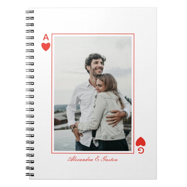 photo playing cards heart love ace simple notebook (Front)