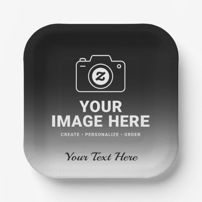 Photo Plus Custom Message Paper Plates (Front)