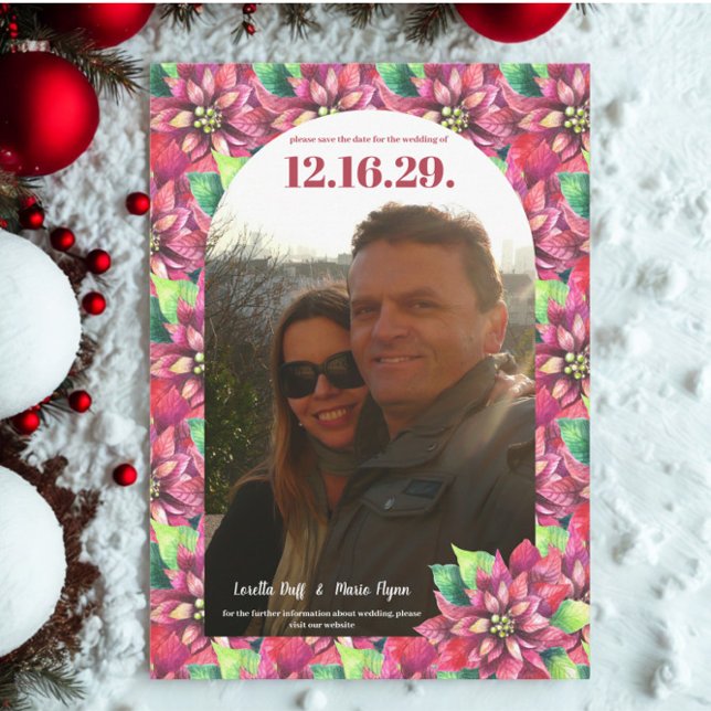 Photo Poinsettia Christmas Wedding Save the date  (Creator Uploaded)