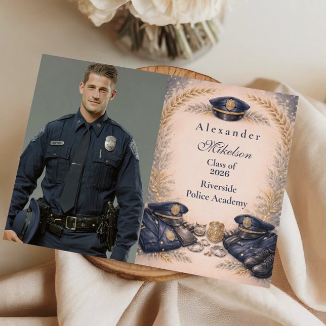 Photo Police Academy Formal Badge Graduation Announcement (Creator Uploaded)