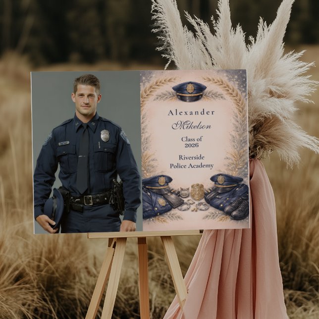 Photo Police Academy Formal Badge Graduation Foam Board (Creator Uploaded)