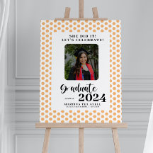 Photo Polka Dots Graduation Party Welcome Board