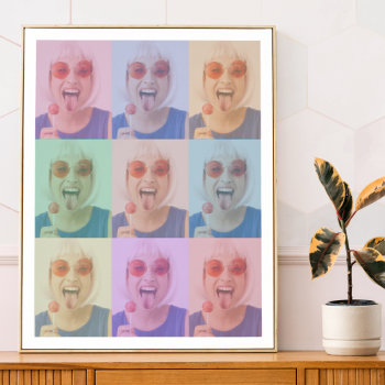 Photo Pop Art | Modern Trendy Retro Color Block Poster by GuavaDesign at Zazzle