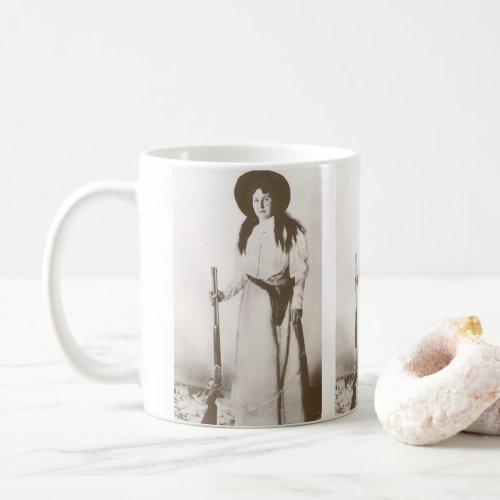 Photo Portrait of a Cowgirl Holding a Rifle 1910 Coffee Mug