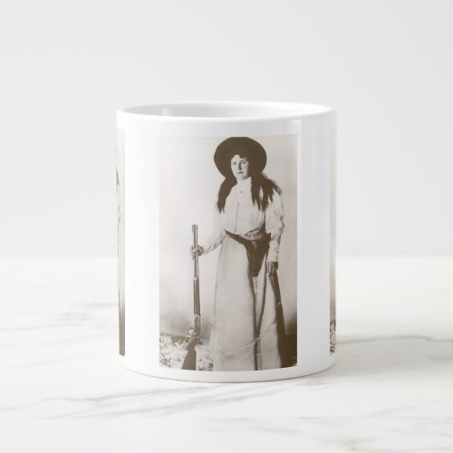 Photo Portrait of a Cowgirl Holding a Rifle 1910 Large Coffee Mug