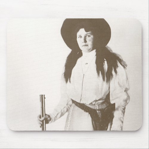 Photo Portrait of a Cowgirl Holding a Rifle 1910 Mouse Pad