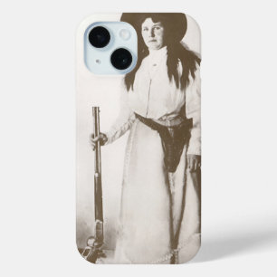 Photo Portrait of a Cowgirl Holding a Rifle, c1910 iPhone 15 Case