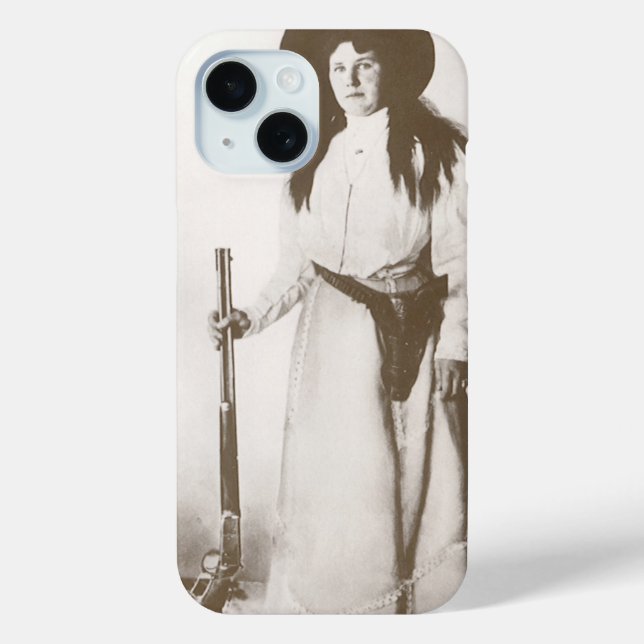 Photo Portrait of a Cowgirl Holding a Rifle, c1910 Case-Mate iPhone Case (Back)