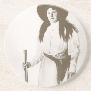 Photo Portrait of a Cowgirl Holding a Rifle, c1910 Coaster