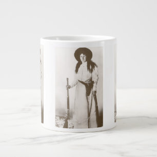 Photo Portrait of a Cowgirl Holding a Rifle, c1910 Large Coffee Mug