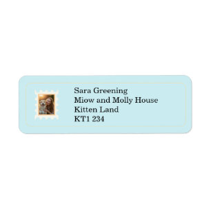 Photo postage stamp label