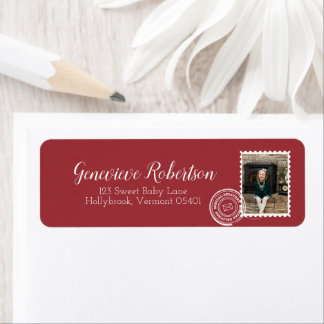 Photo Postage Stamp Special Delivery Red Address Label