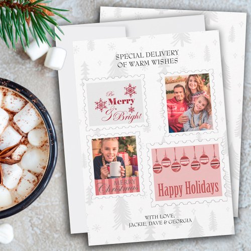 Photo Postage Stamps Special Delivery Holiday Card