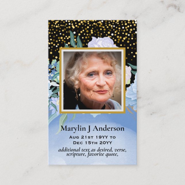 Photo Prayer Cards Memorial Celebration of Life (Front)