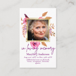Photo Prayer Cards Memorial Celebration of Life