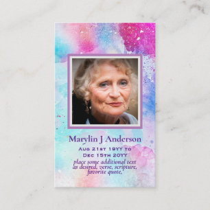 Photo Prayer Cards Memorial Celebration of Life