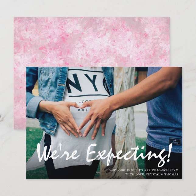 Photo Pregnancy Announcement Card (Front/Back)