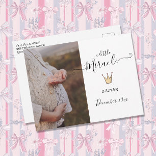 Photo Pregnancy Announcement Little Miracle Postcard