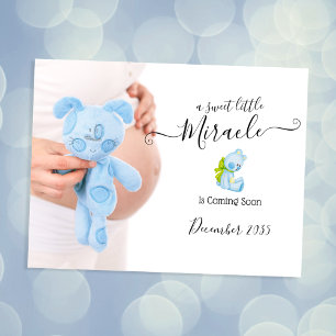 Photo Pregnancy Announcement Sweet Miracle Postcard