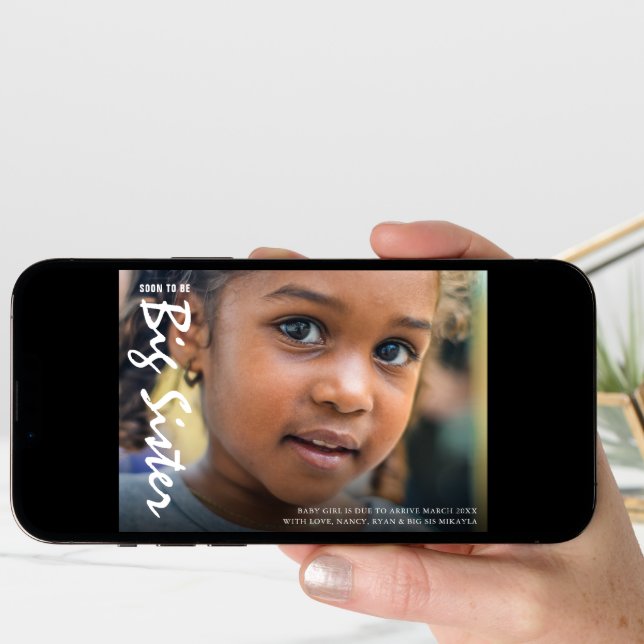 Photo Pregnancy Big Sister Modern Announcement (Front Digital)