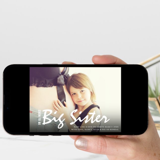 Photo Pregnancy Big Sister Modern Announcement (Front Digital)
