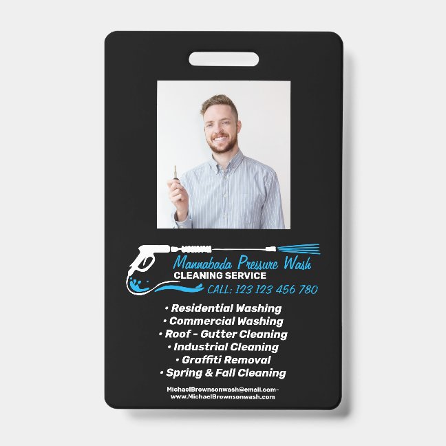 Photo Pressure Washing Power Black Super Cleaning Badge