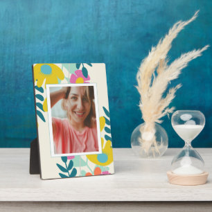 photo pretty colorful floral modern plaque