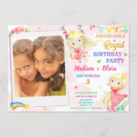 Photo Princess birthday invitation Royal birthday